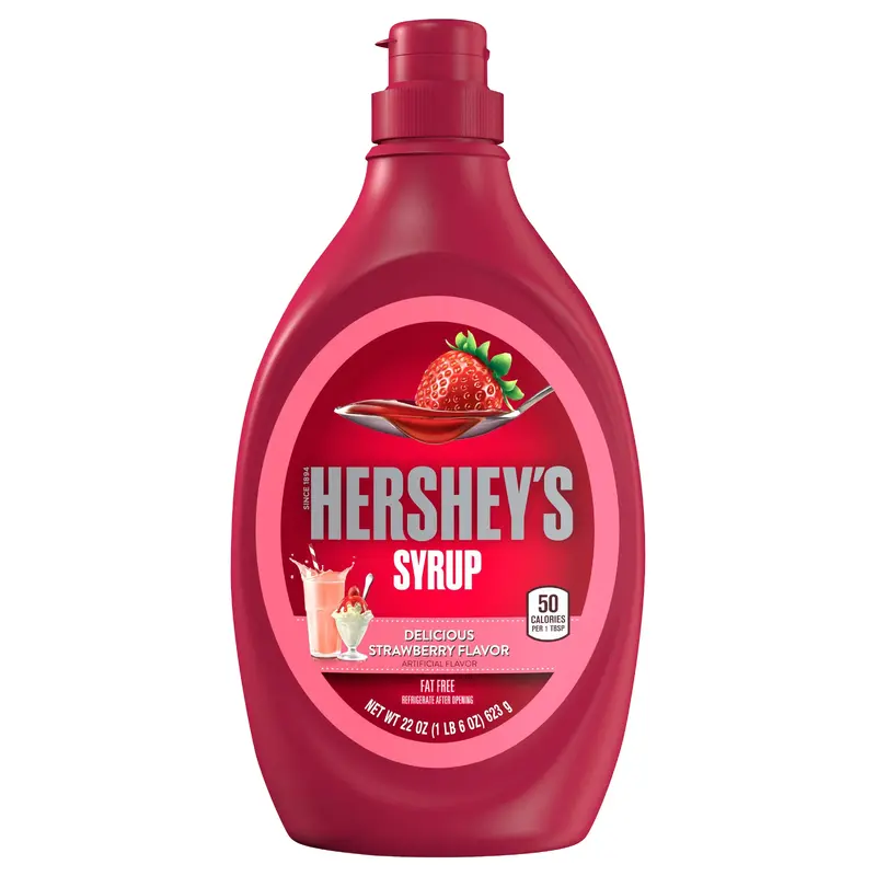 HERSHEY'S Strawberry Syrup Bottle, 22 oz