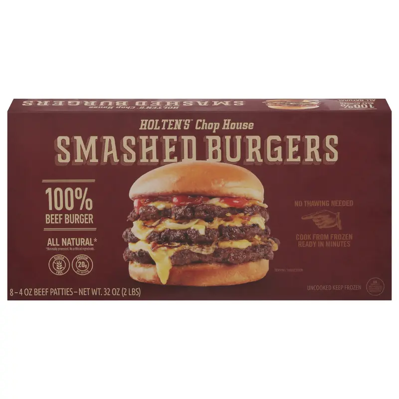 Holten's Chop House Smashed Beef Burger 8 ea