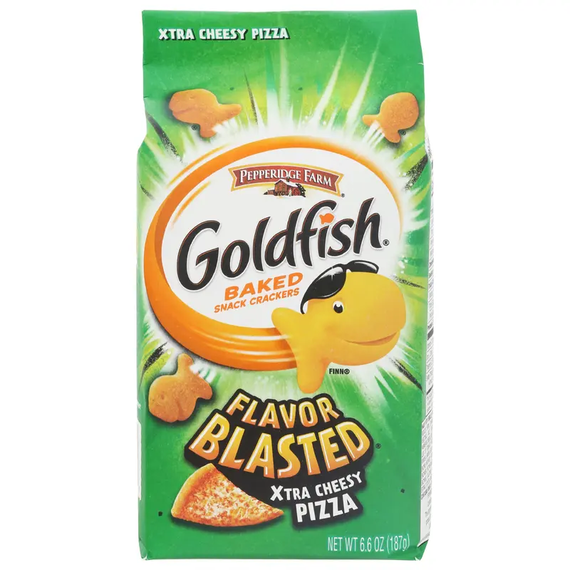 Goldfish Flavor Blasted Baked Xtra Cheesy Pizza Snack Crackers 6.6 oz