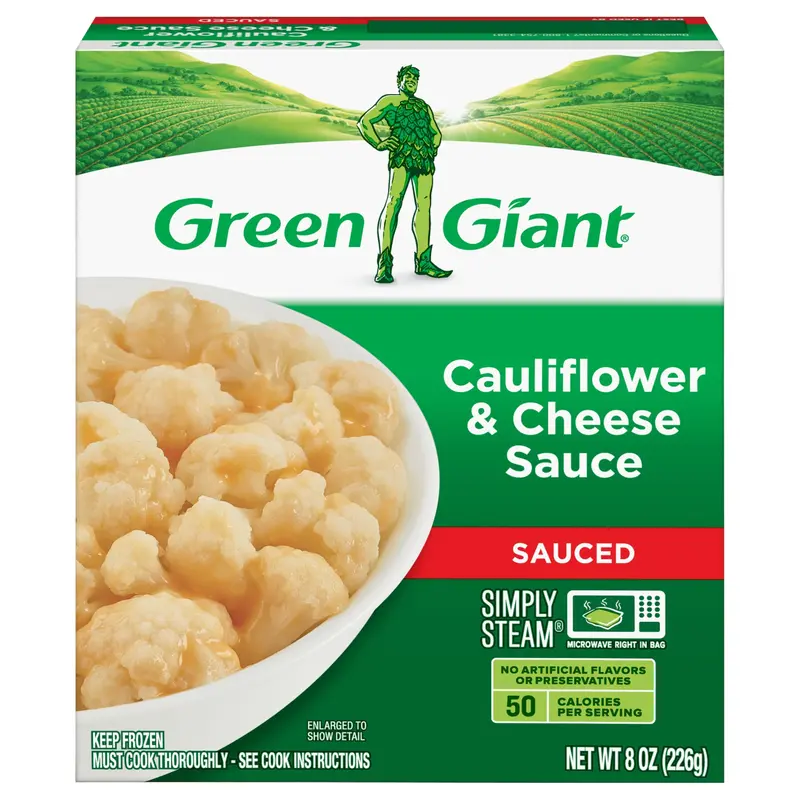 Green Giant Simply Steam Cauliflower & Cheese Sauce, 8 oz (Frozen)