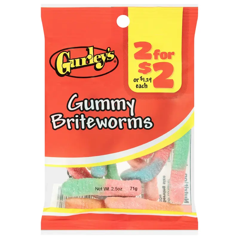 Gurley's Gummy Briteworms 2.5 oz