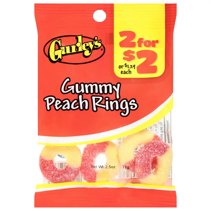 Gurley's Gummy Peach Rings 2.5 oz