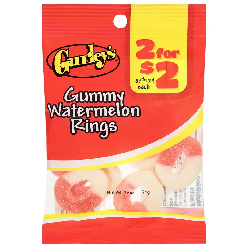 Gurley's Gummy Watermelon Rings 2.5 oz
