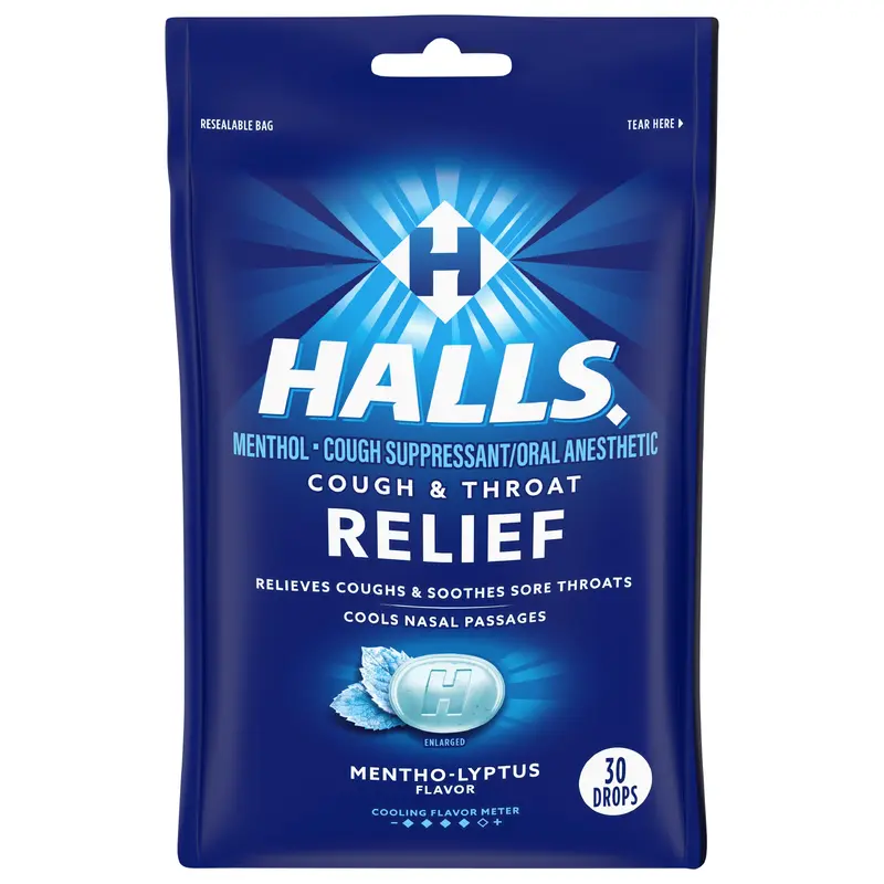 Halls Relief Mentho-Lyptus Flavor Cough Drops 30 ea
