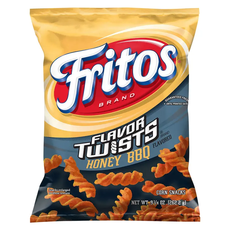 Fritos Flavor Twists Corn Snacks Honey BBQ Flavored 9 1/4 Oz