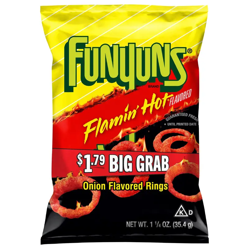 Funyuns Onion Flavored Rings Flamin' Hot Flavored 1 1/4 Oz