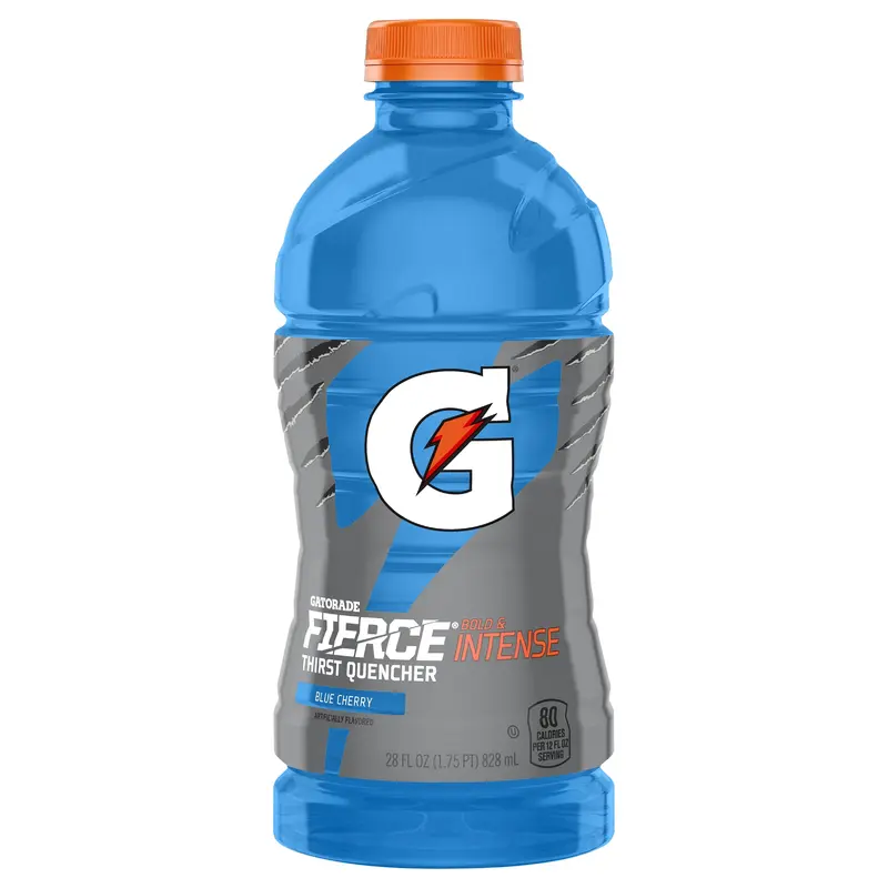 Gatorade Fierce Thirst Quencher Blue Cherry Artificially Flavored 28 Fl Oz