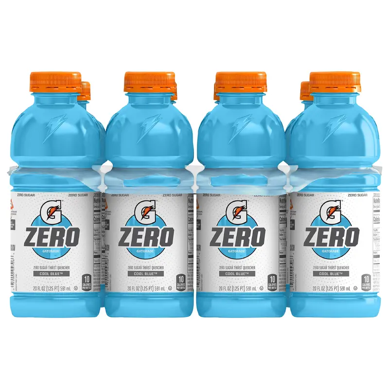 Gatorade Zero Zero Sugar Thirst Quencher Cool Blue 20 Fl Oz, 8 Count