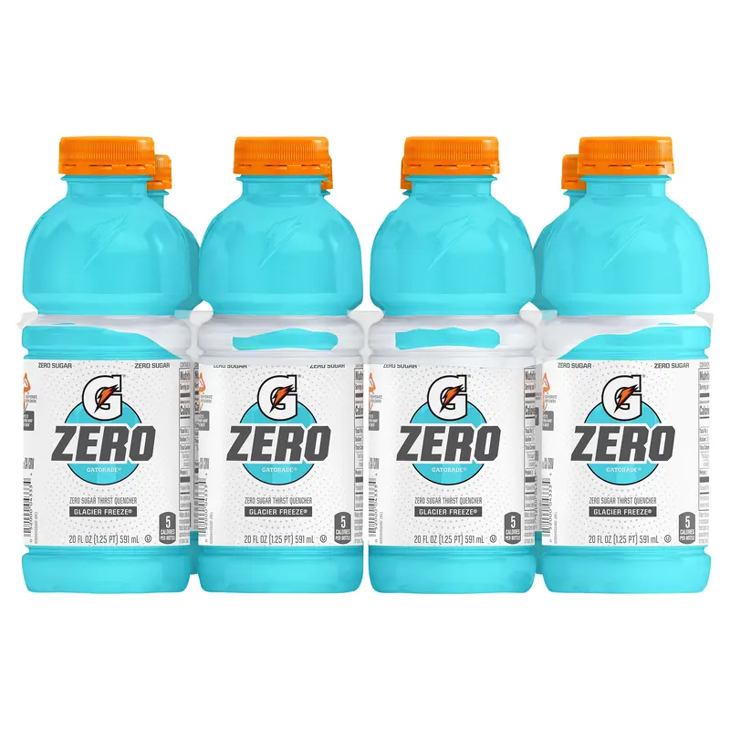 Gatorade Zero Zero Sugar Thirst Quencher Glacier Freeze 20 Fl Oz 8 Count Bottles