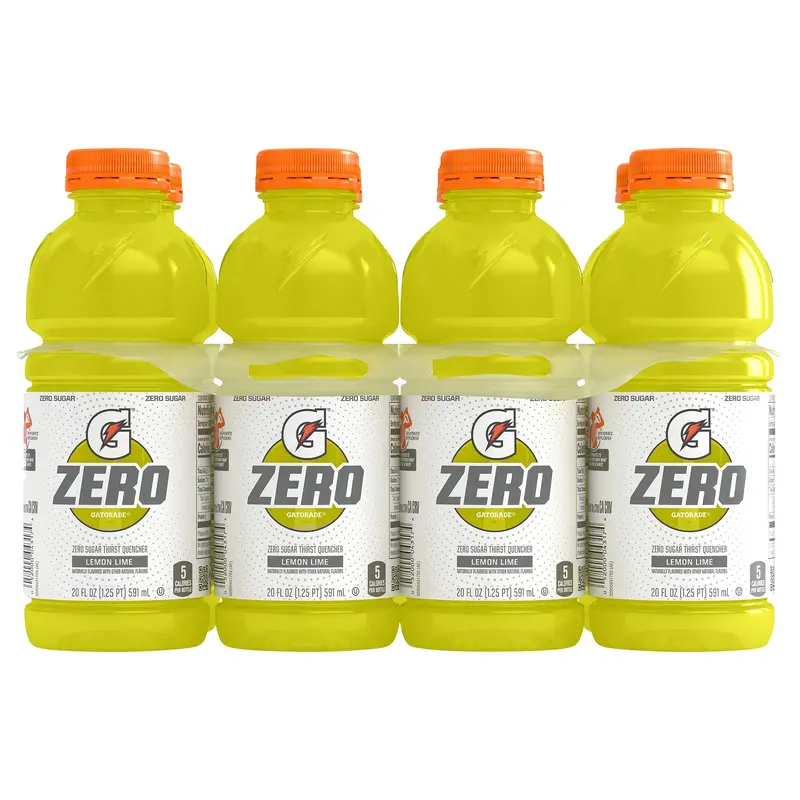 Gatorade Zero Zero Sugar Thirst Quencher Lemon Lime 20 Fl Oz 8 Count
