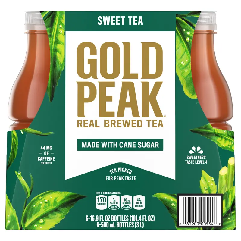 Gold Peak Sweetened Black Tea Bottles, 16.9 fl oz, 6 Pack