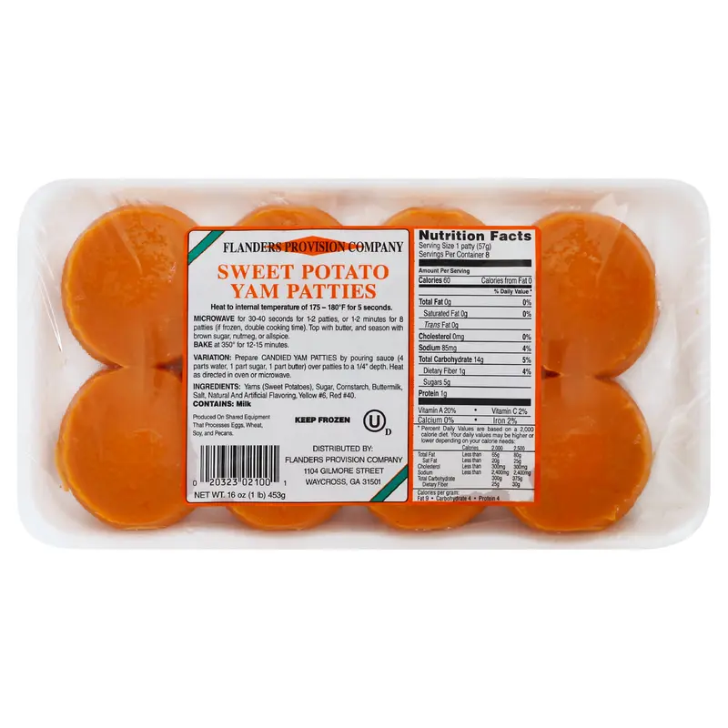 Flanders Yam Patties 16 oz