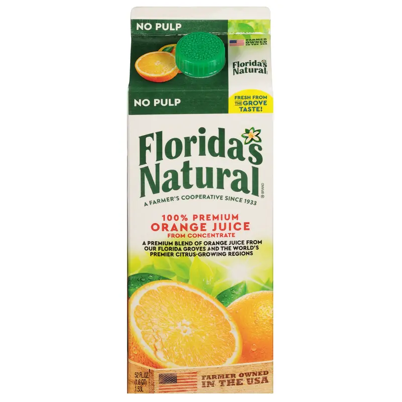 Florida's Natural No Pulp 100% Premium Orange Juice 52 fl oz