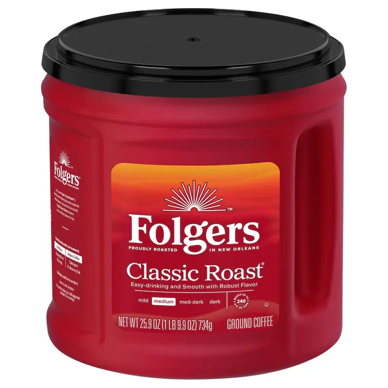 Folgers Classic Roast Ground Coffee, Medium Roast Coffee, 25.9 Ounce Canister