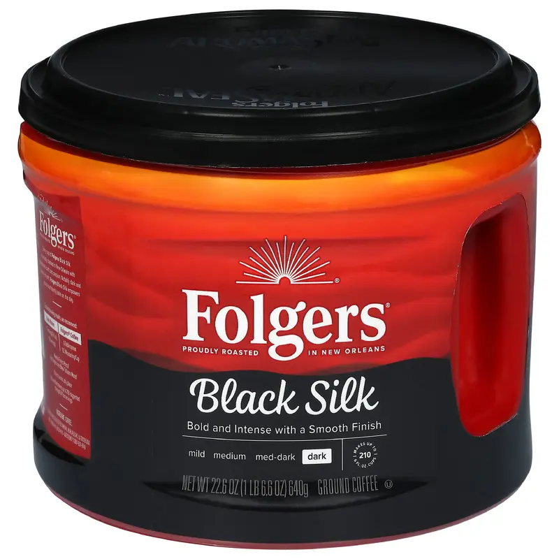 Folgers Ground Dark Black Silk Coffee 22.6 oz
