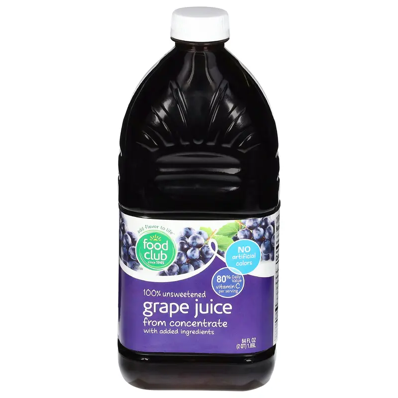 Food Club 100% Unsweetened Grape Juice 64 fl oz