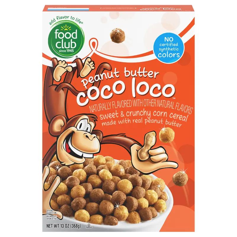 Food Club Coco Loco Peanut Butter Cereal 13 oz