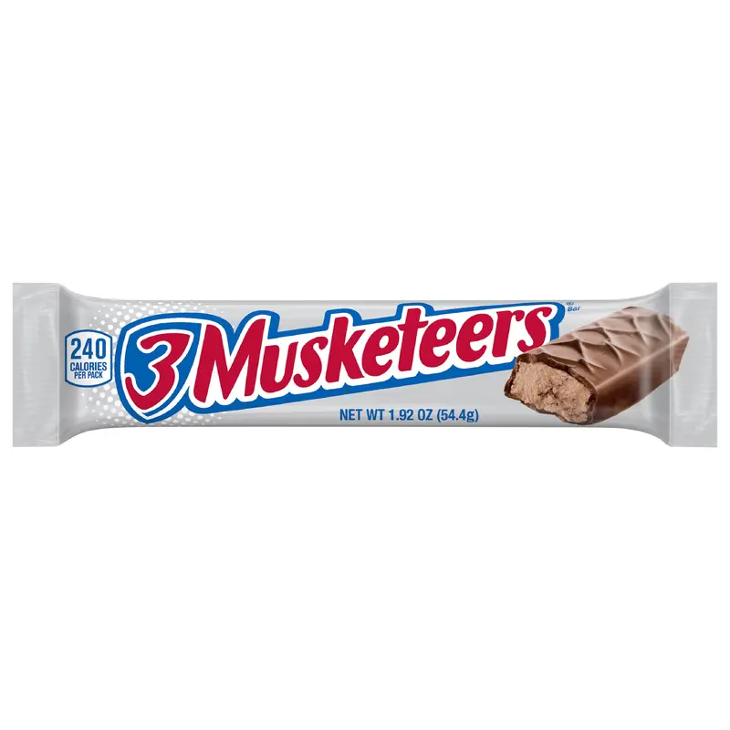 3 MUSKETEERS Candy Milk Chocolate Bar, Full Size, 1.92 oz