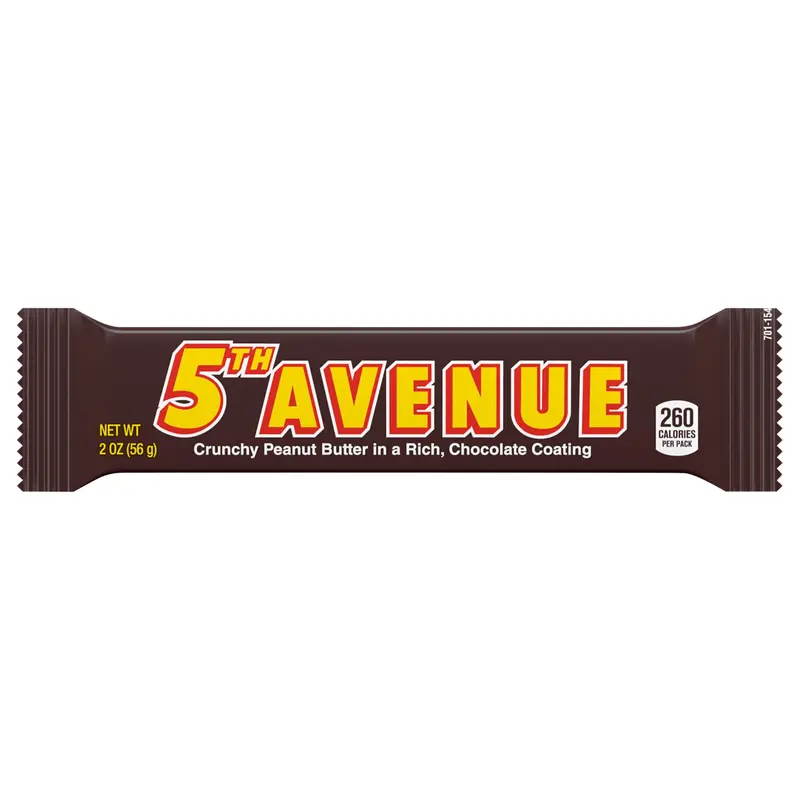 5TH AVENUE Rich Chocolate Coated Crunchy Peanut Butter Candy Bar, 2 oz