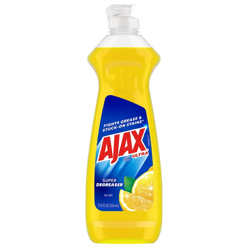Ajax Ultra Liquid Dish Soap Lemon Scent, Super Degreaser, 12.4 Oz. Bottle