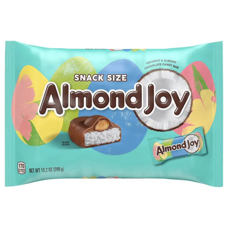 ALMOND JOY Coconut and Almond Chocolate Snack Size, Easter Candy Bag, 10.2 oz