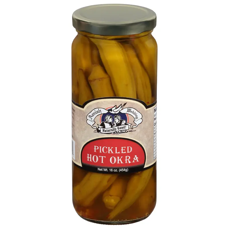 Amish Wedding Pickled Hot Okra 16 oz