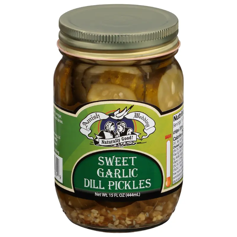 Amish Wedding Sweet Garlic Dill Pickles 15 fl oz