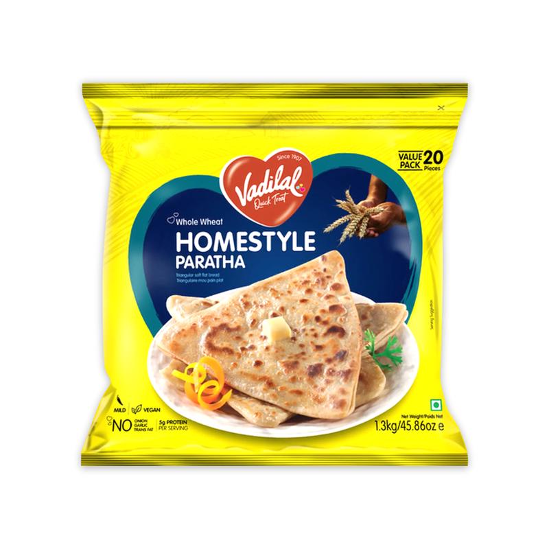 VADILAL WHOLE WHEAT HOMESTYLE PARATHA (20 PCS)