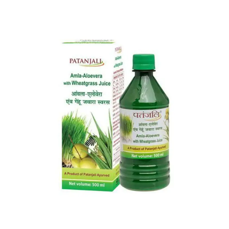 PATANJALI AMLA ALEO VERA JUICES WITH WHEAT GRASS 500ML