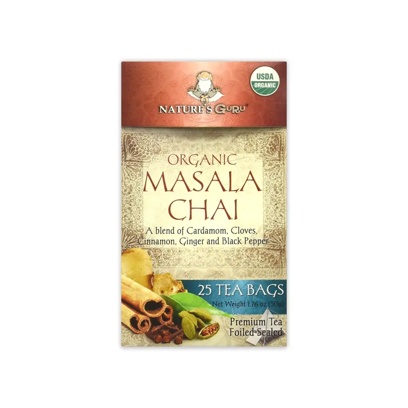 NATURE'S GURU ORGANIC MASALA CHAI ( 25 TEA BAGS )
