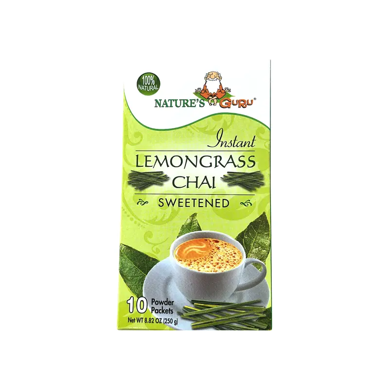NATURE'S GURU INSTANT LEMON GRASS CHAI SWEETENED ( 10 POWDER PACKETS )
