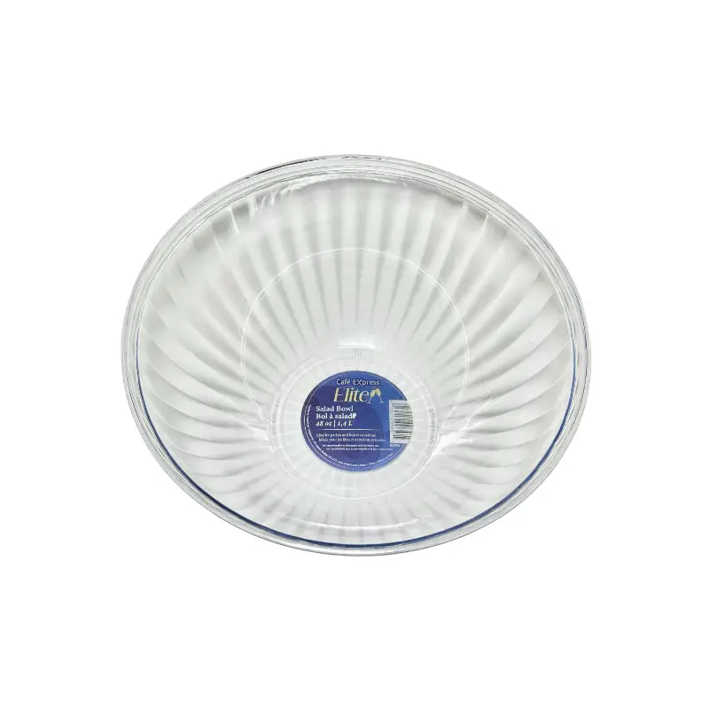 C.E. ELITE - CLEAR POLYSTYRENE 48oz SALAD BOWL 50x EA