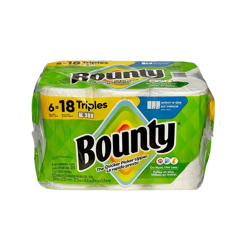 BOUNTY - PAPER TOWEL ROLLS 6=18 6 CT