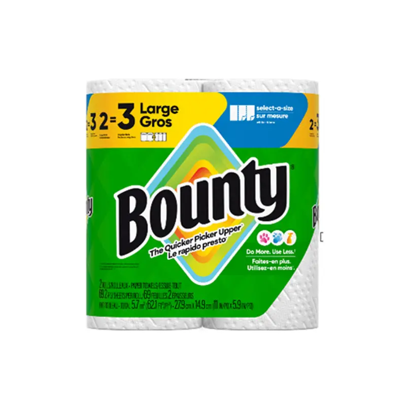 BOUNTY - SELECT A SIZE PAPER TOWEL 2=3ROLLS 2PK