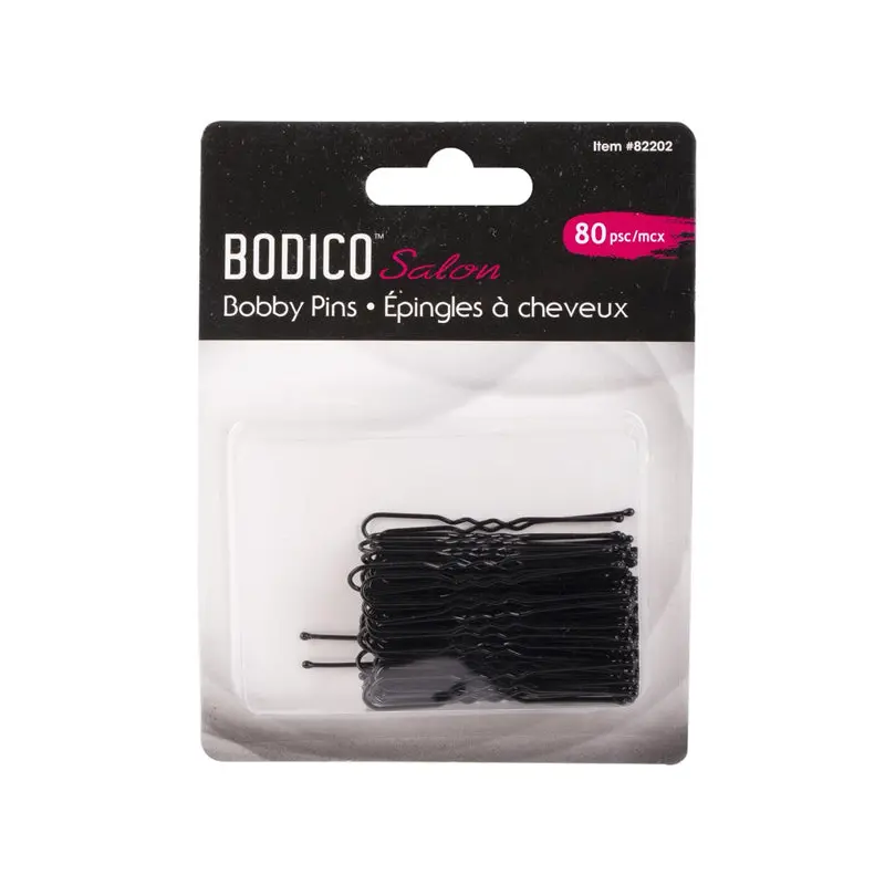 BODICO - SALON BOBBY PINS BLACK 80PCS EA