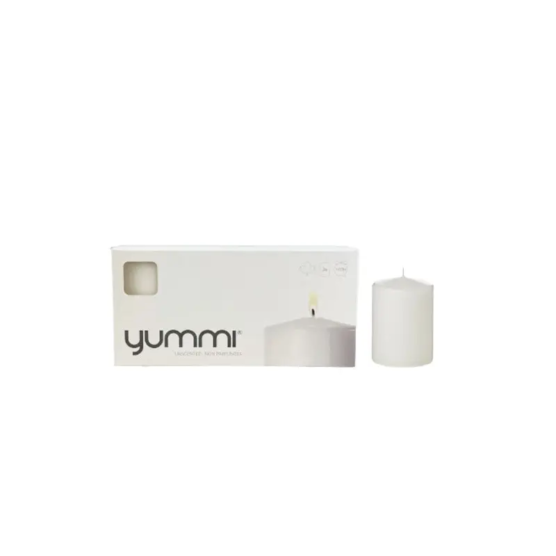 YUMMI - PILLAR CANDLE 2.8X4IN WHITE 3EA
