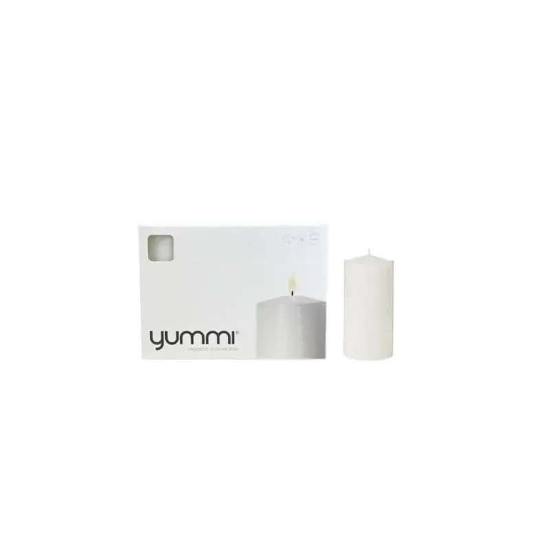 YUMMI - PILLAR CANDLE 2.8X6IN WHITE 3EA
