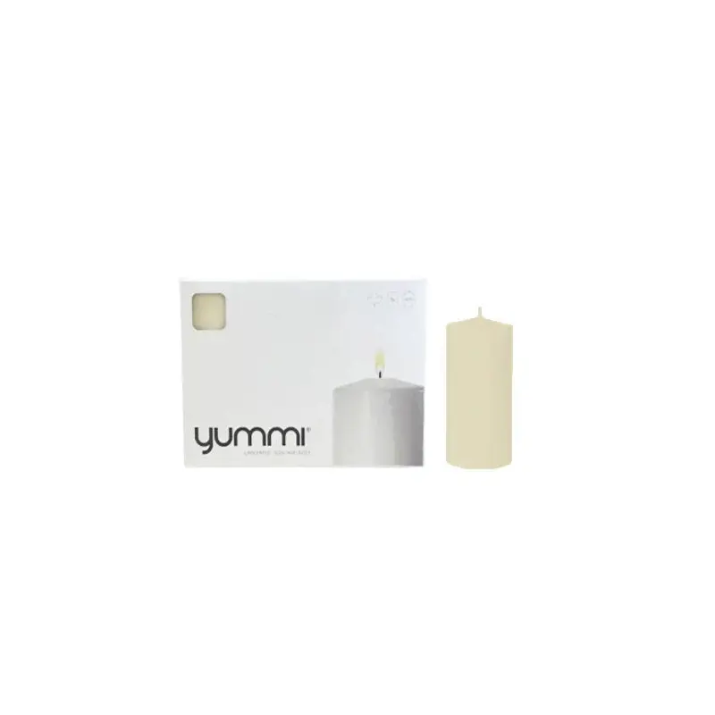YUMMI - PILLAR CANDLE 2.8X8IN IVORY 4X3EA