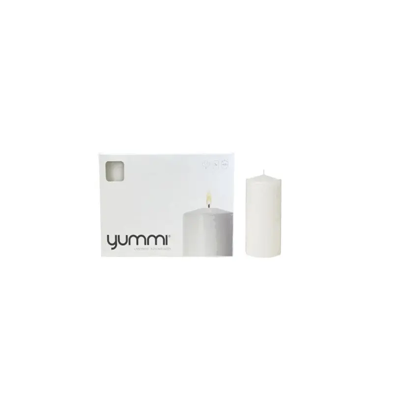 YUMMI - PILLAR CANDLE 2.8X8IN WHITE 3EA