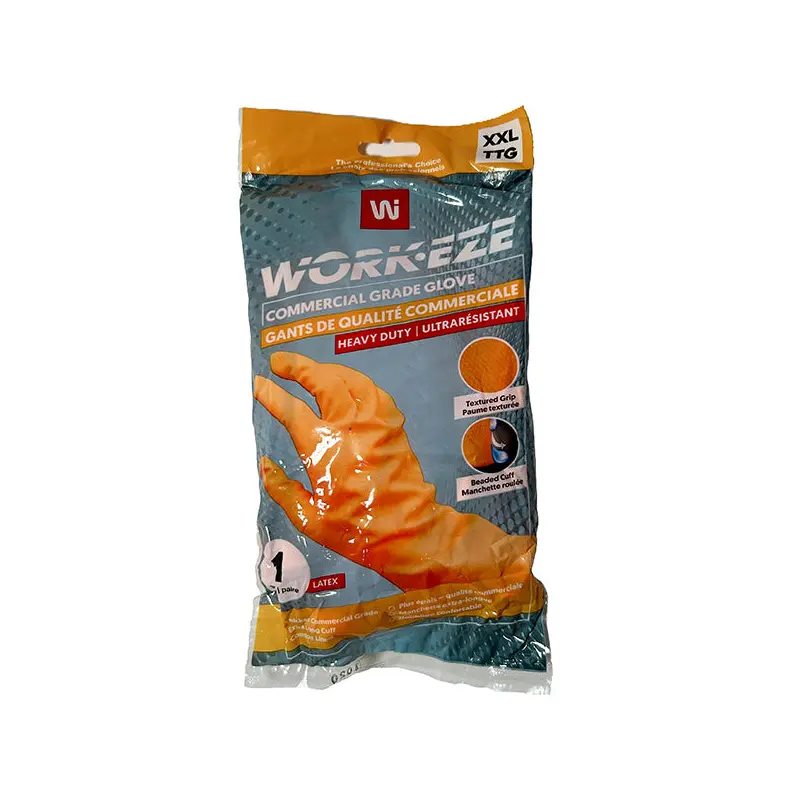 WORKEZE - ORANGE 28 MIL LATEX GLOVE XXLARGE 1PAIR