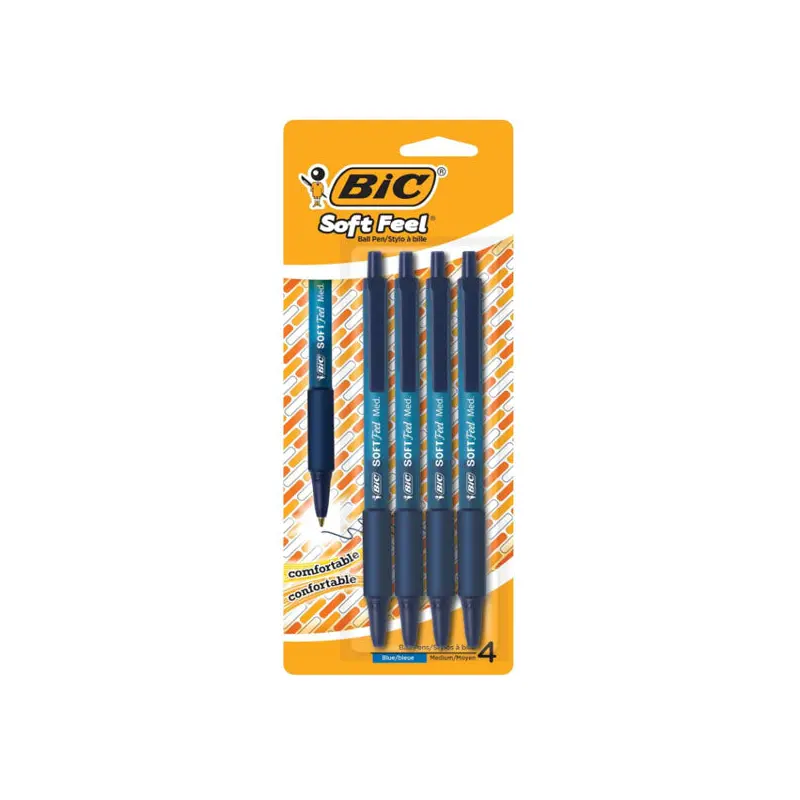 BIC - SOFT FEEL MEDIUM 4PC BLUE PEN 1 PK