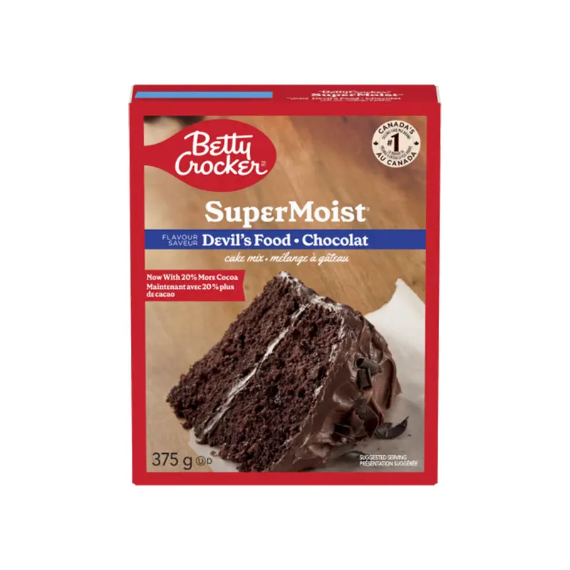 BETTY CROCKER - SUPER MOIST DEVIL FOOD CAKE MIX 12x375 GR