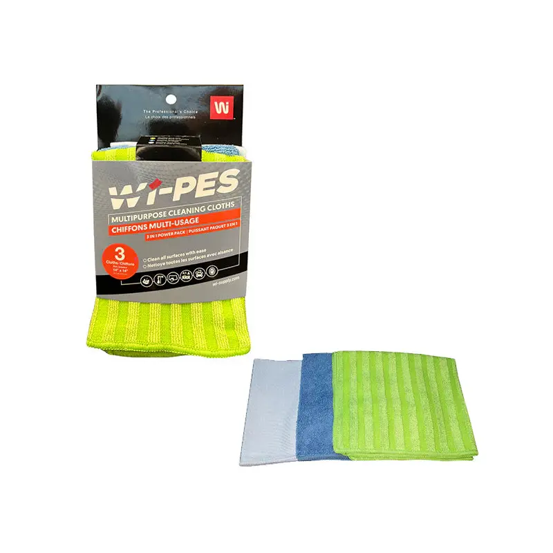 WIPECO - MULTIPURPOSE MICROFIBER 3PC CLEANING KIT 48x1 EA