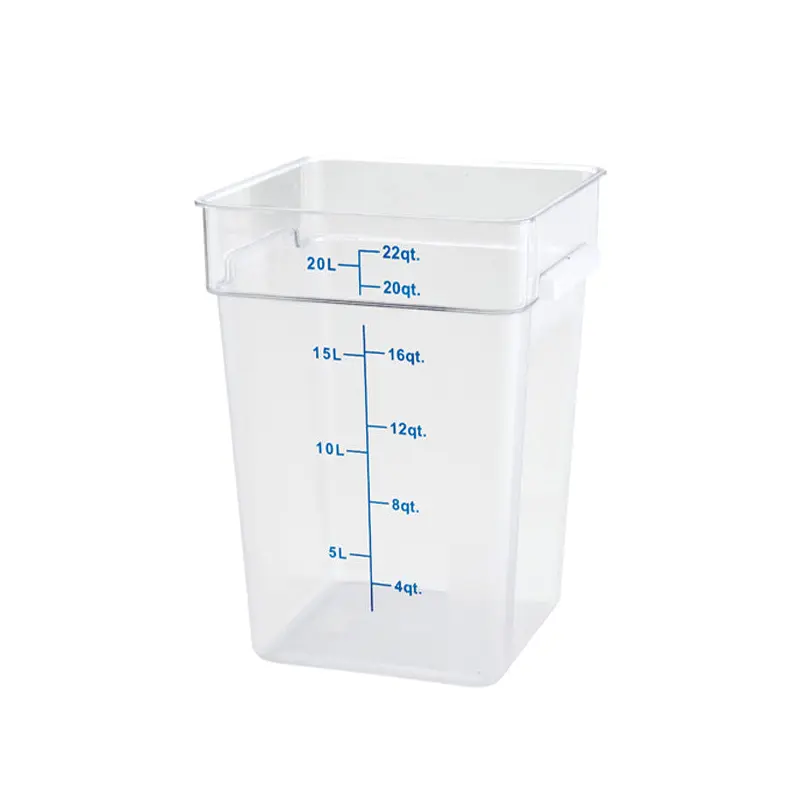 WINCO - TRANSLUCENT SQUARE 22QT STORAGE CONTAINER 1EA
