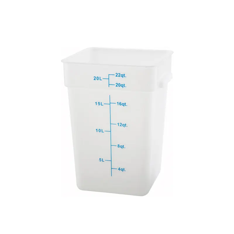 WINCO - WHITE SQUARE 22QT POLYPROPYLENE 1EA
