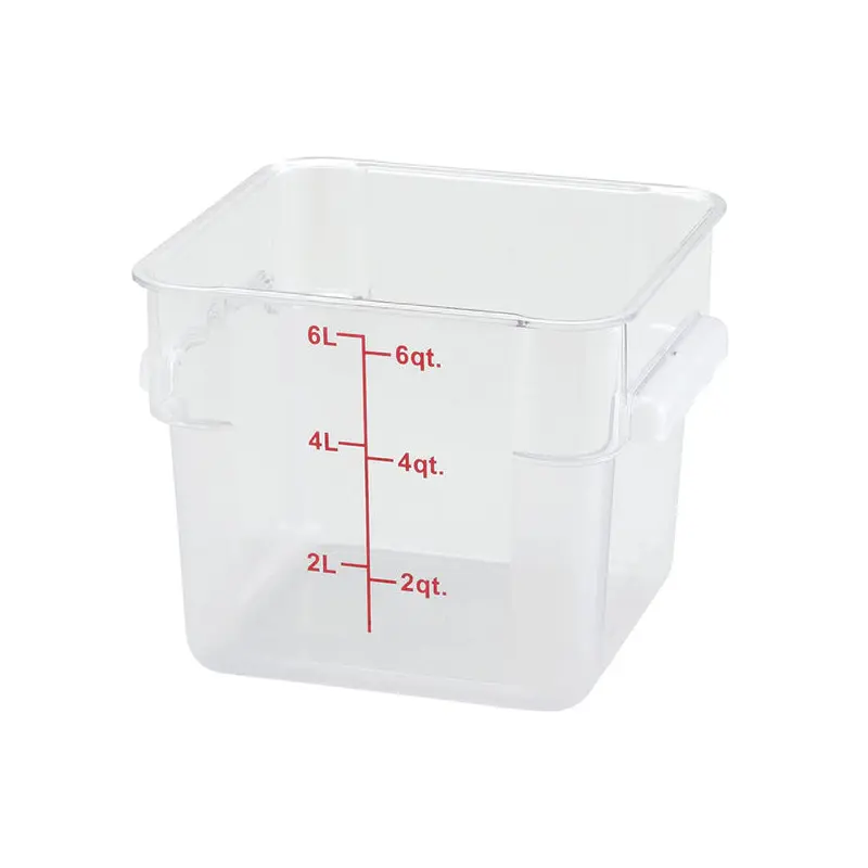 WINCO - SQUARE CLEAR STORAGE CONTAINER 6QT EA