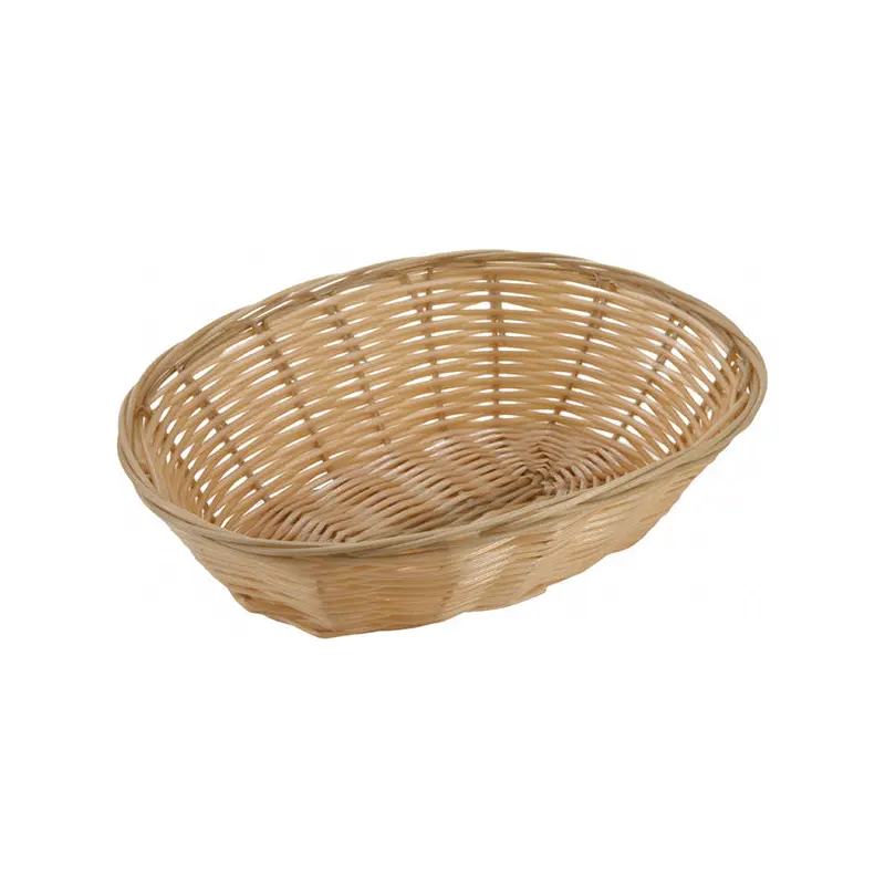 WINCO - POLY WOVEN BASKET NATURAL OVAL 12EA