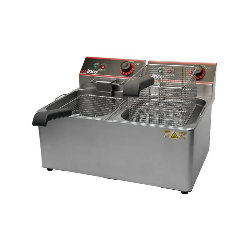 WINCO - ELECTRIC FRYER TWIN WELL 32LB CAPACITY 120V EA
