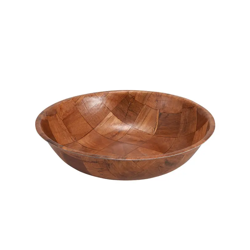 WINCO - 10" WOVEN WOODEN SALAD BOWL 1EA