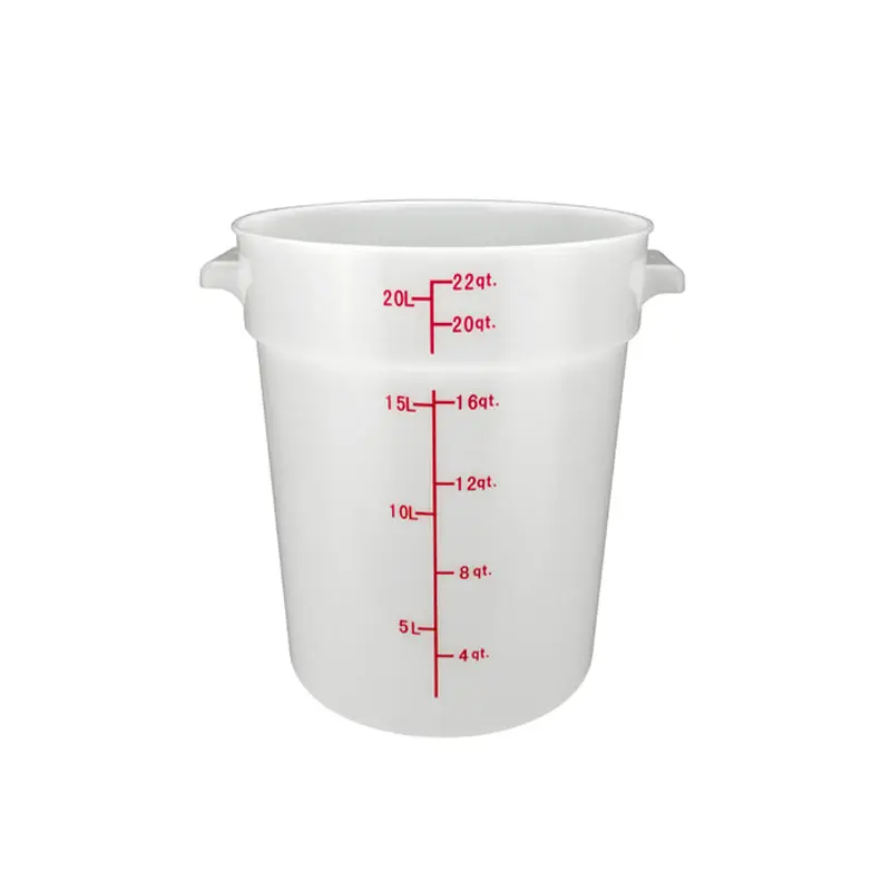 WINCO - 22QT ROUND WHITE CONTAINER EA